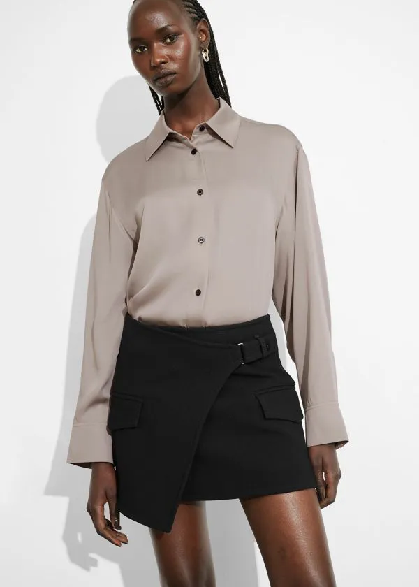 Women Blouses and Shirts and Other Stories Satin Shirt Mole