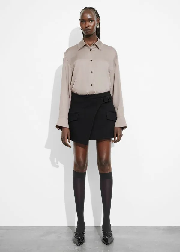 Women Blouses and Shirts and Other Stories Satin Shirt Mole