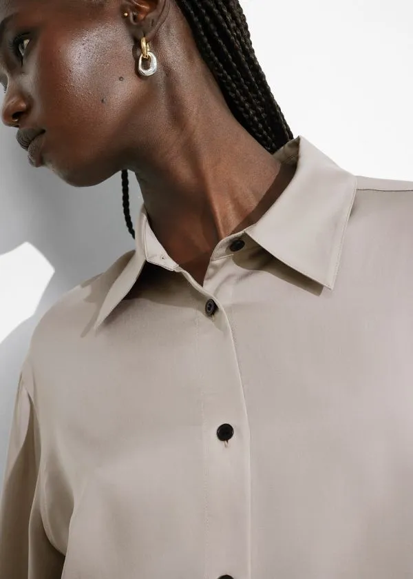 Women Blouses and Shirts and Other Stories Satin Shirt Mole