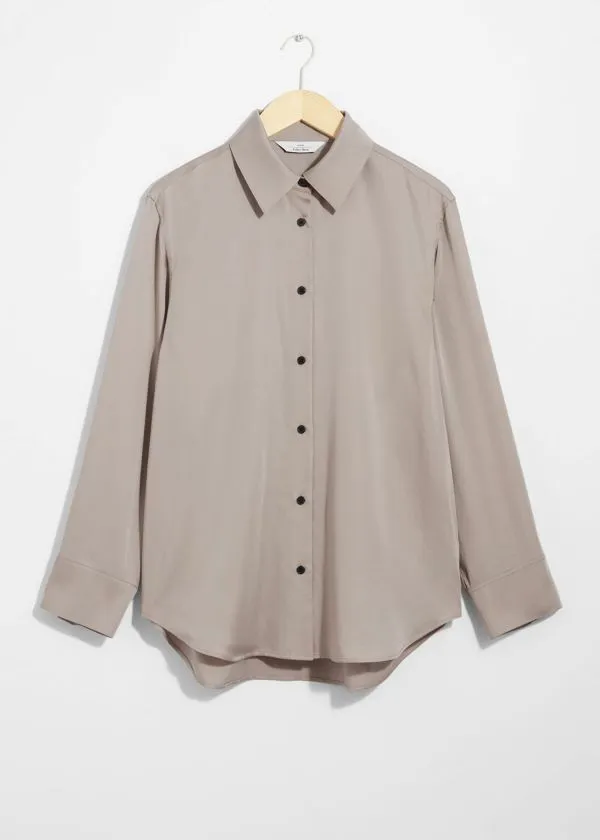 Women Blouses and Shirts and Other Stories Satin Shirt Mole