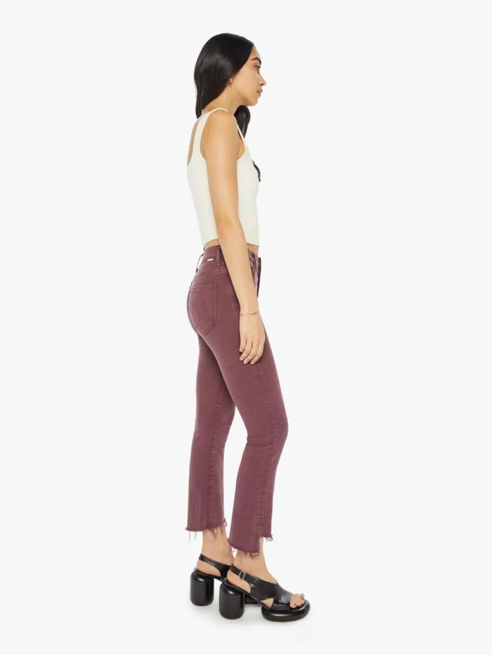 Women Bootcut Mother Denim The Insider Crop Step Fray Mauve Wine Women Bootcut Mother Denim The Insider Crop Step Fray Mauve Wine