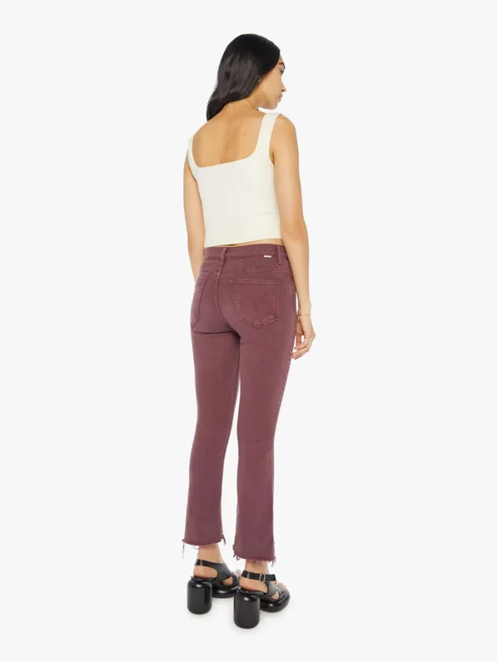 Women Bootcut Mother Denim The Insider Crop Step Fray Mauve Wine Women Bootcut Mother Denim The Insider Crop Step Fray Mauve Wine