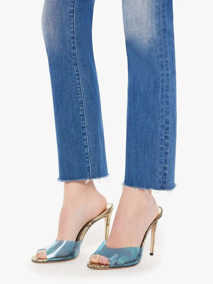 Women Bootcut Mother Denim The Insider Flood Fray Wash We Got The Beat