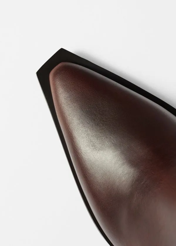 Women Boots and Other Stories Sleek Leather Cowboy Boots Brown