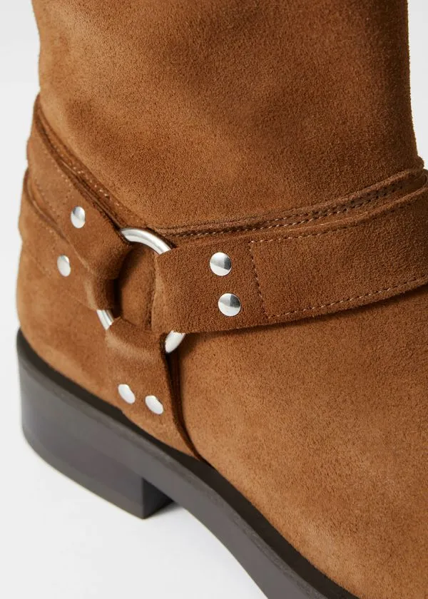 Women Boots and Other Stories Suede Biker Boots Brown