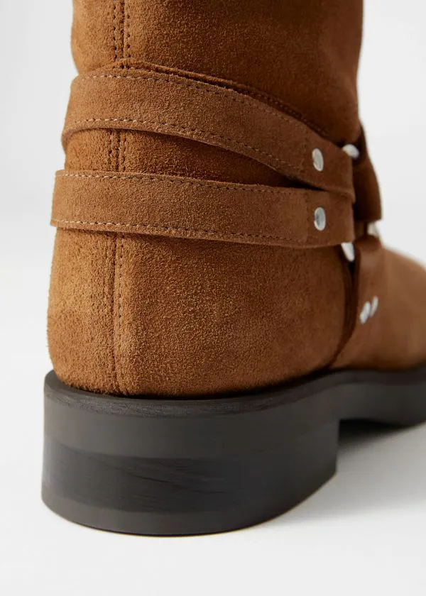 Women Boots and Other Stories Suede Biker Boots Brown