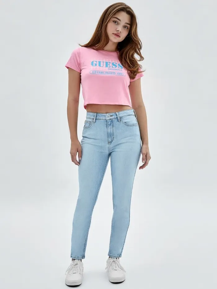 Women Bottoms GUESS GUESS Originals Kit Super HighRise Skinny Jeans Go Broadway Lt Wash Women Bottoms GUESS GUESS Originals Kit Super HighRise Skinny Jeans Go Broadway Lt Wash