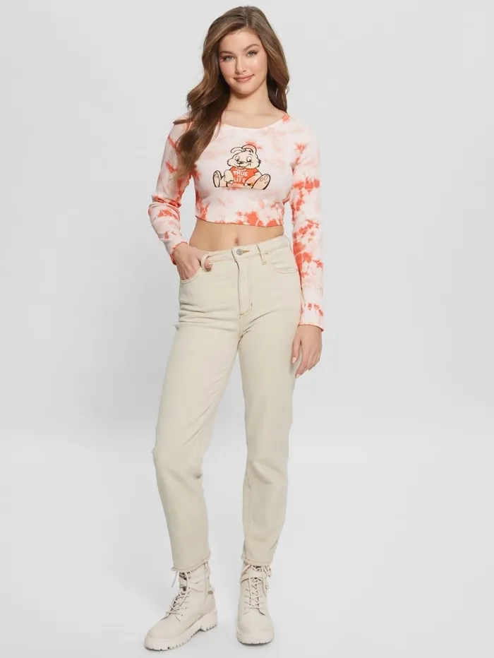 Women Bunny Graphic TieDye Top Hello Peach Multi Tops GUESS