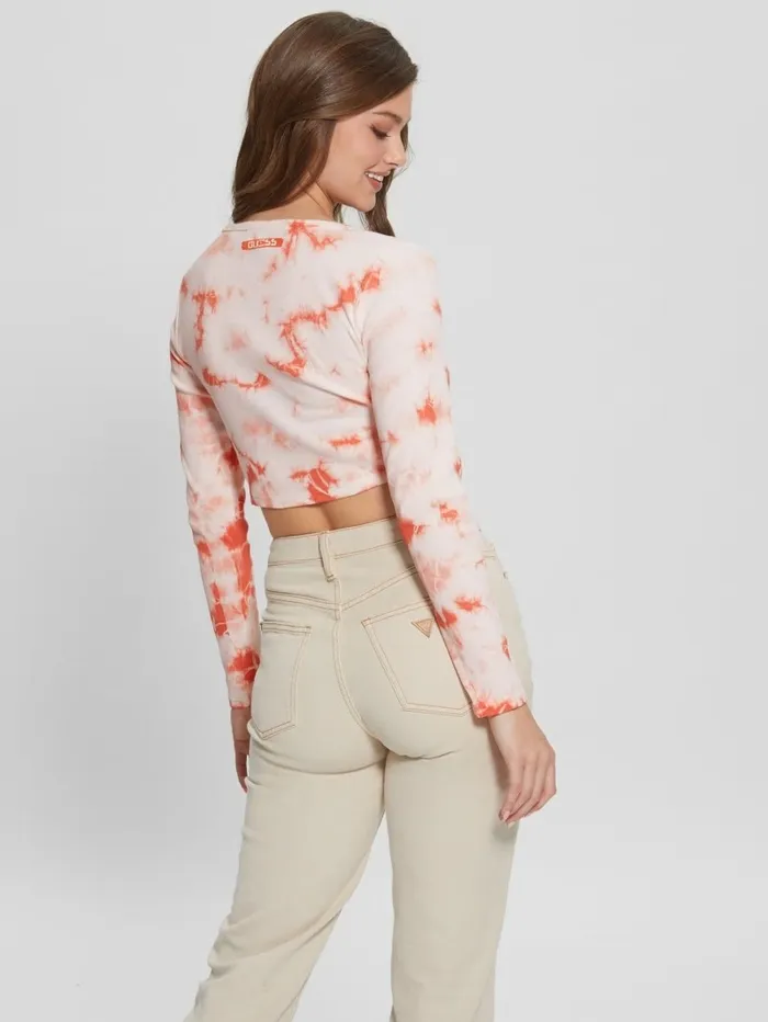 Women Bunny Graphic TieDye Top Hello Peach Multi Tops GUESS