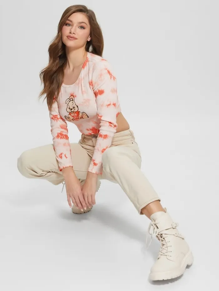 Women Bunny Graphic TieDye Top Hello Peach Multi Tops GUESS