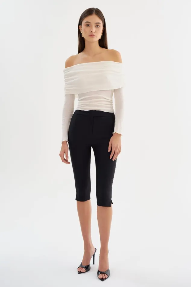 Women CELINE Stretch Twill Capri Black LAMARQUE Pants and Shorts