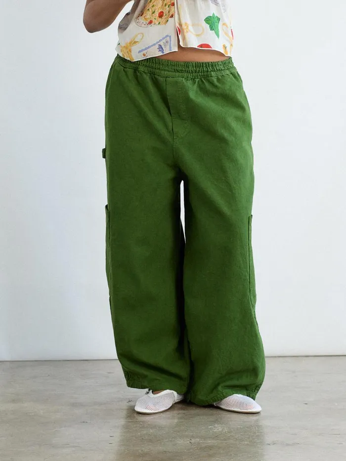 Women Chef Pant Kale Green Lisa Says Gah Pants
