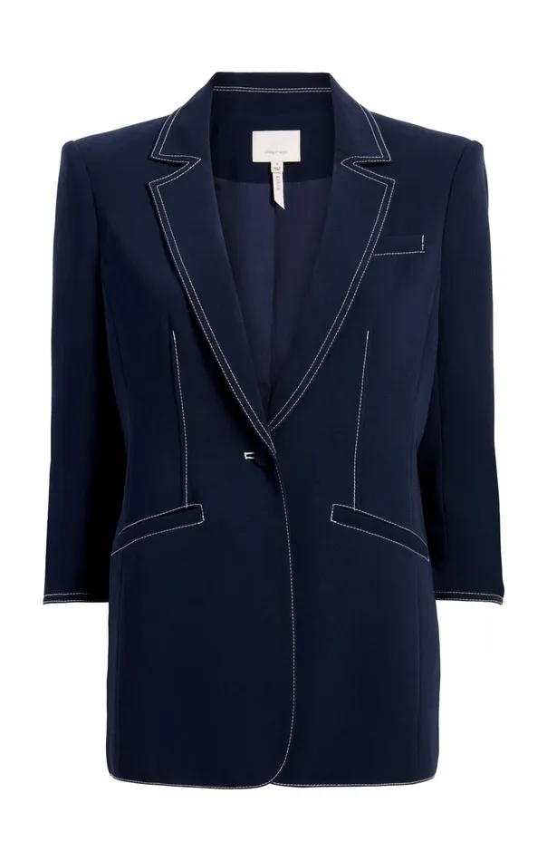 Women Cinq Sept Blazers Crepe Khloe Blazer Navyivory