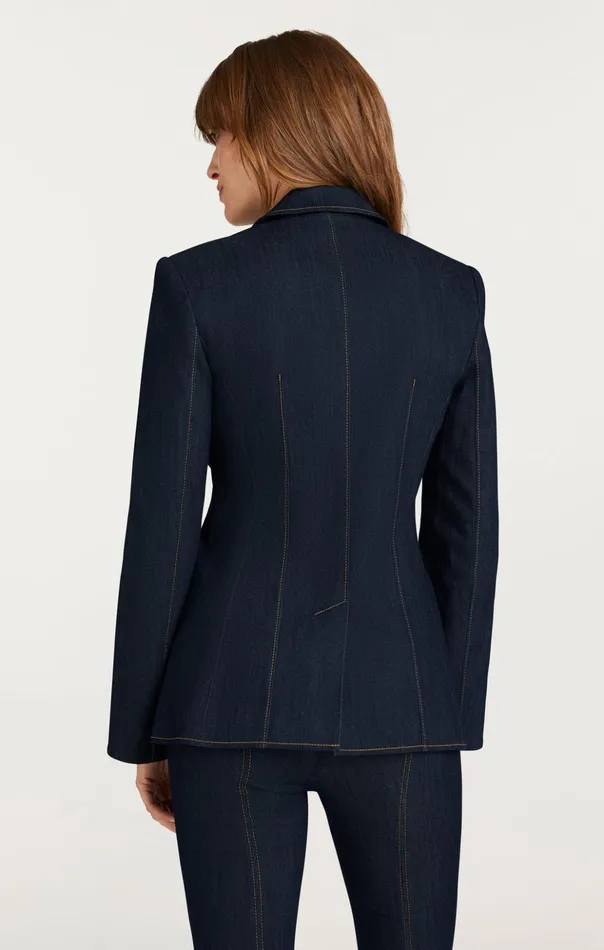 Women Cinq Sept Blazers Crystal Denim Bow Cheyenne Blazer Indigo