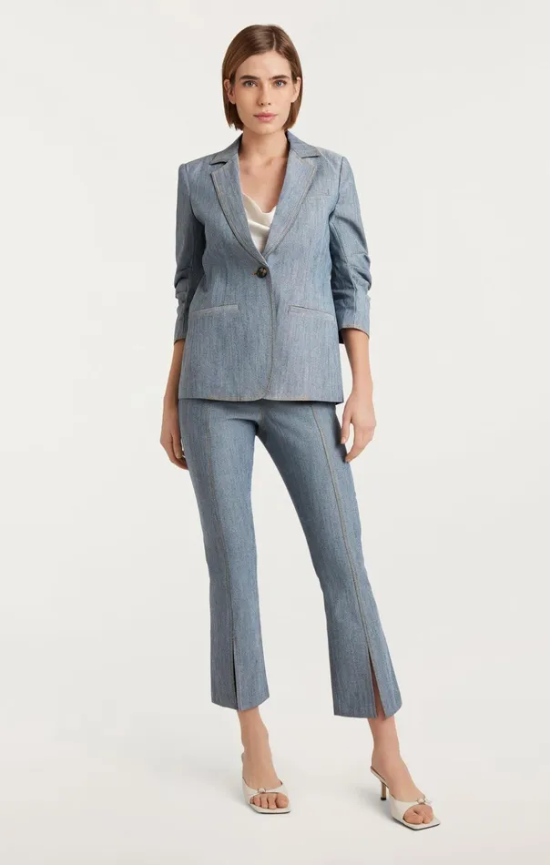 Women Cinq Sept Blazers Denim Khloe Blazer Light Indigo