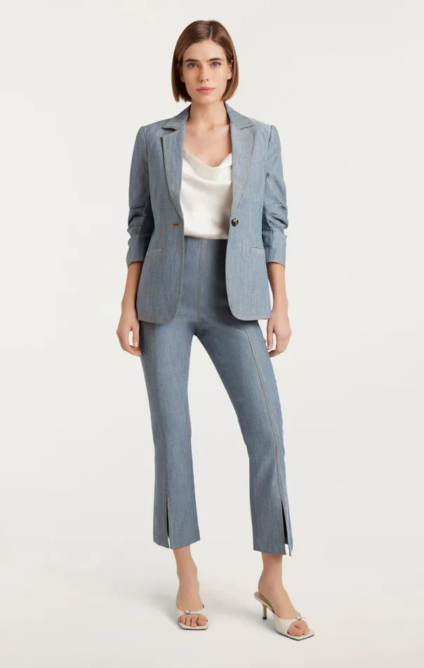 Women Cinq Sept Blazers Denim Khloe Blazer Light Indigo