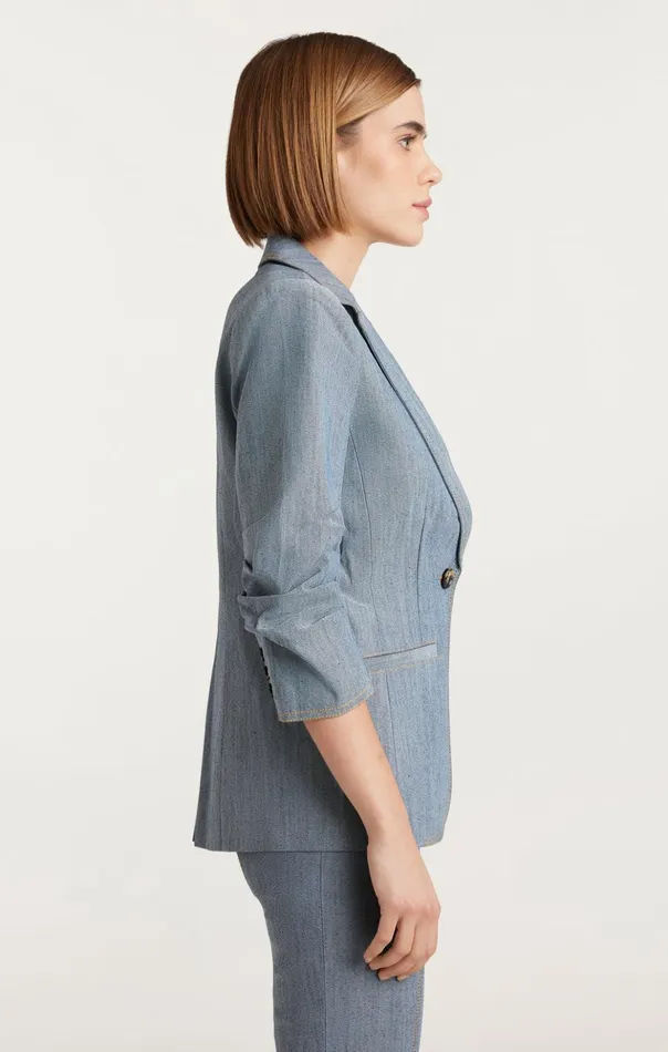 Women Cinq Sept Blazers Denim Khloe Blazer Light Indigo