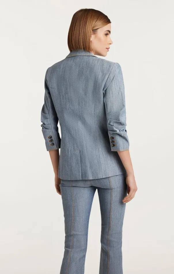 Women Cinq Sept Blazers Denim Khloe Blazer Light Indigo