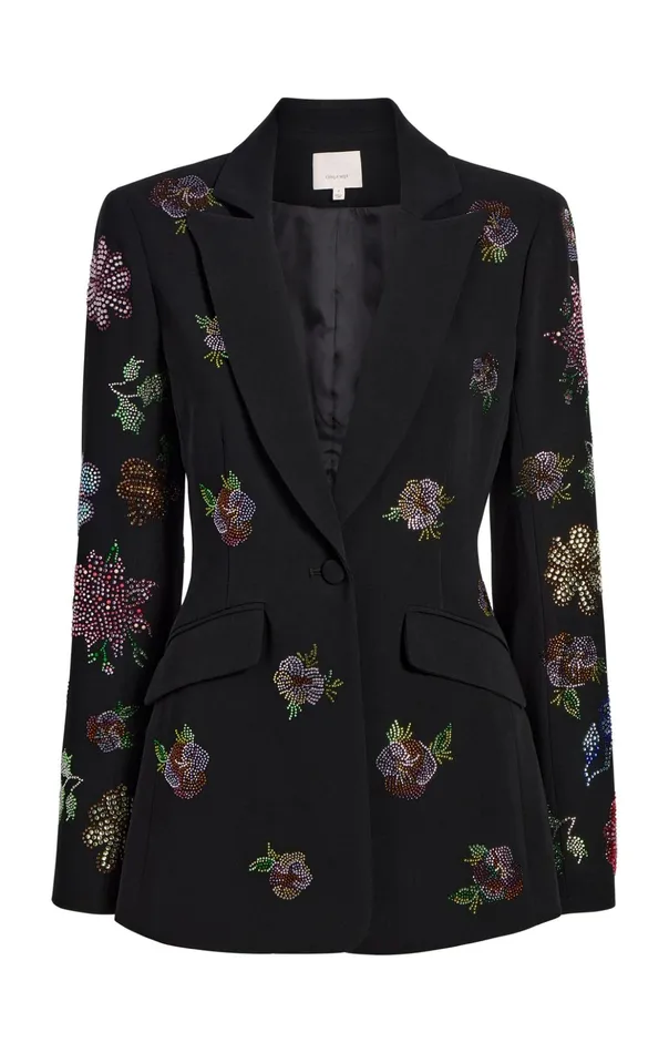 Women Cinq Sept Blazers Heatset Pansy Garden Cheyenne Blazer Blackmulti