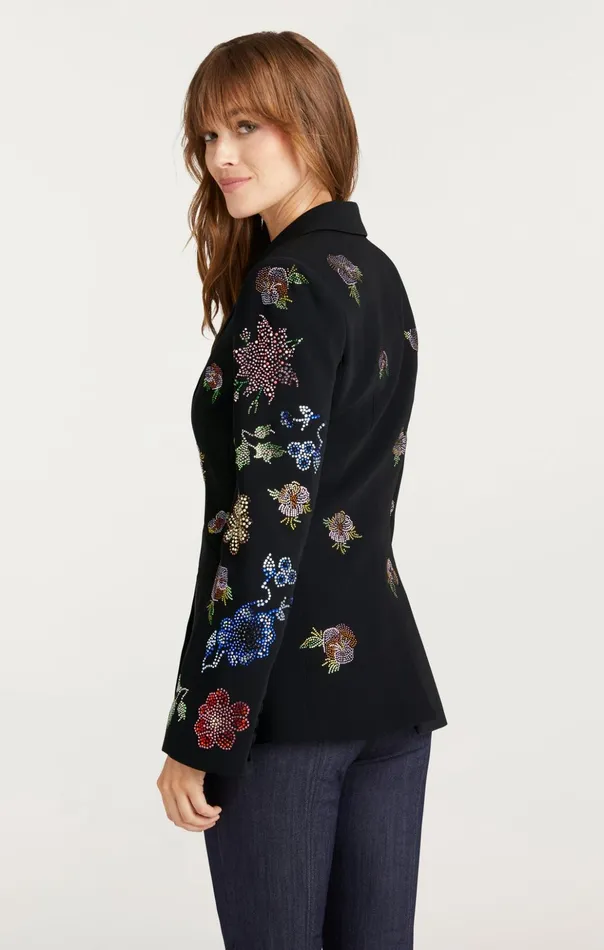 Women Cinq Sept Blazers Heatset Pansy Garden Cheyenne Blazer Blackmulti