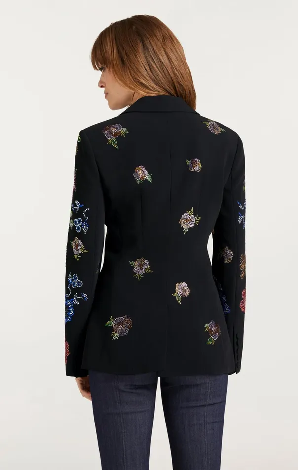 Women Cinq Sept Blazers Heatset Pansy Garden Cheyenne Blazer Blackmulti