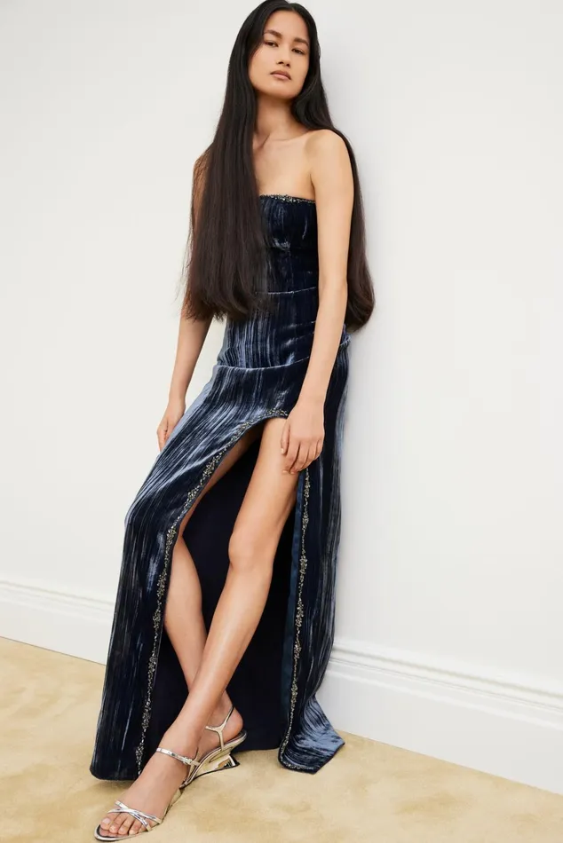 Women Cinq Sept Cocktail and Evening Eponine Gown Peacock Blue
