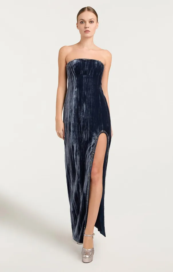 Women Cinq Sept Cocktail and Evening Eponine Gown Peacock Blue