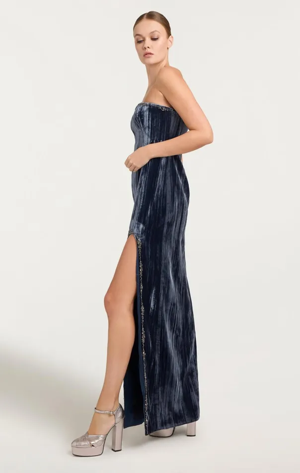 Women Cinq Sept Cocktail and Evening Eponine Gown Peacock Blue