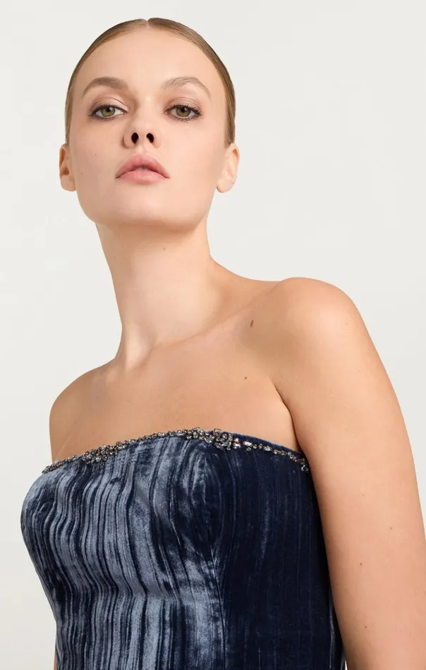 Women Cinq Sept Cocktail and Evening Eponine Gown Peacock Blue