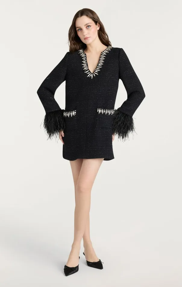 Women Cinq Sept Cocktail and Evening Static Boucle Kas Dress Black