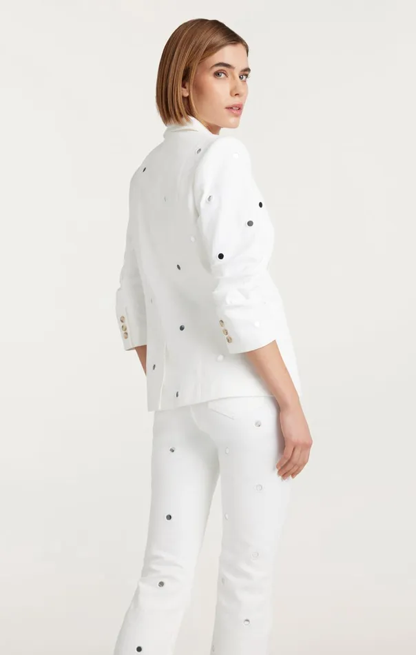 Women Cinq Sept Denim Mirror Denim Khloe Blazer White