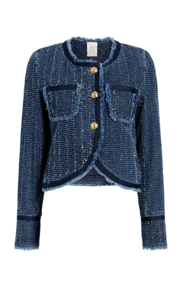 Women Cinq Sept Jackets Boucle Denim Zanda Jacket Indigo