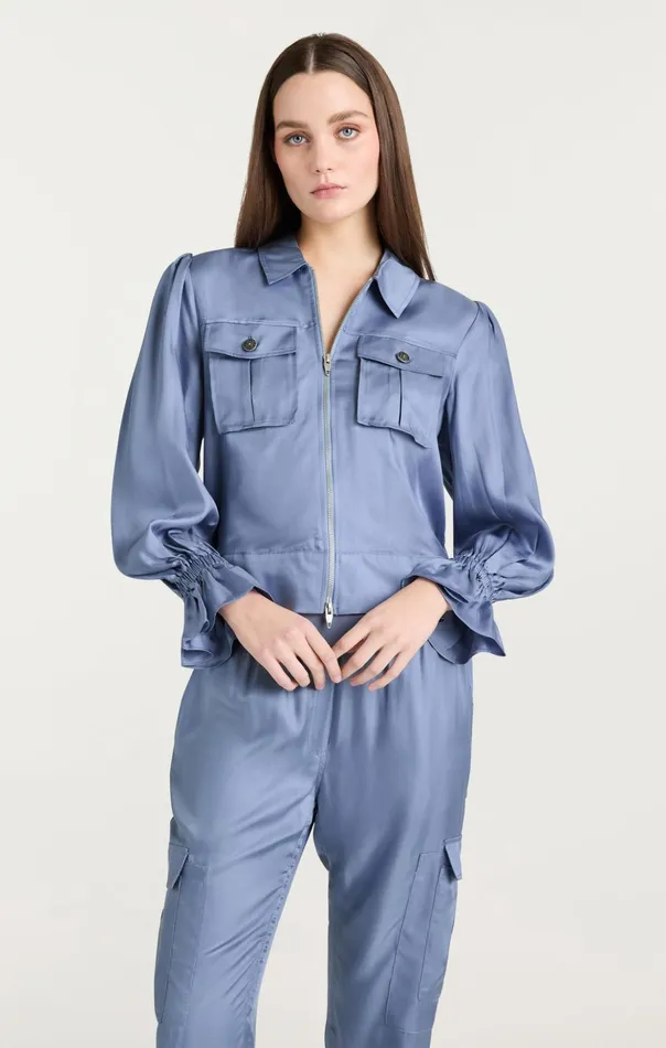 Women Cinq Sept Jackets Long Sleeve Holly Jacket Rustic Blue