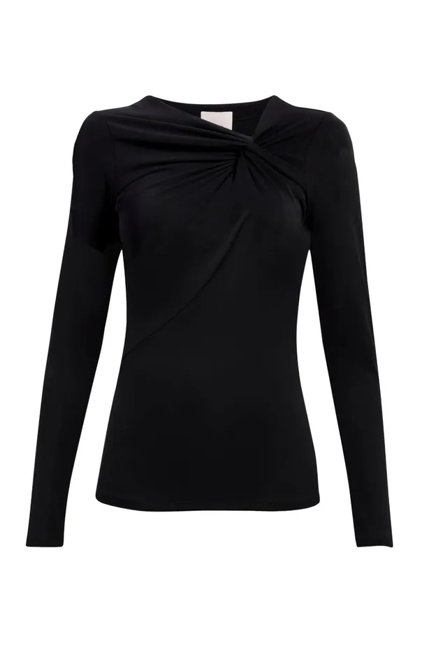 Women Cinq Sept Long Sleeve Tops Jolene Top Black