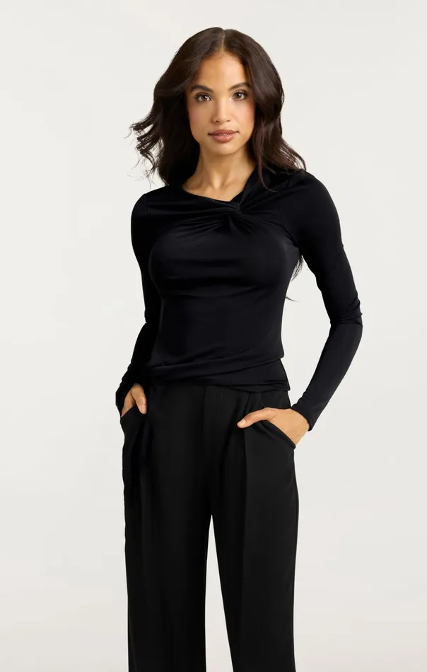 Women Cinq Sept Long Sleeve Tops Jolene Top Black