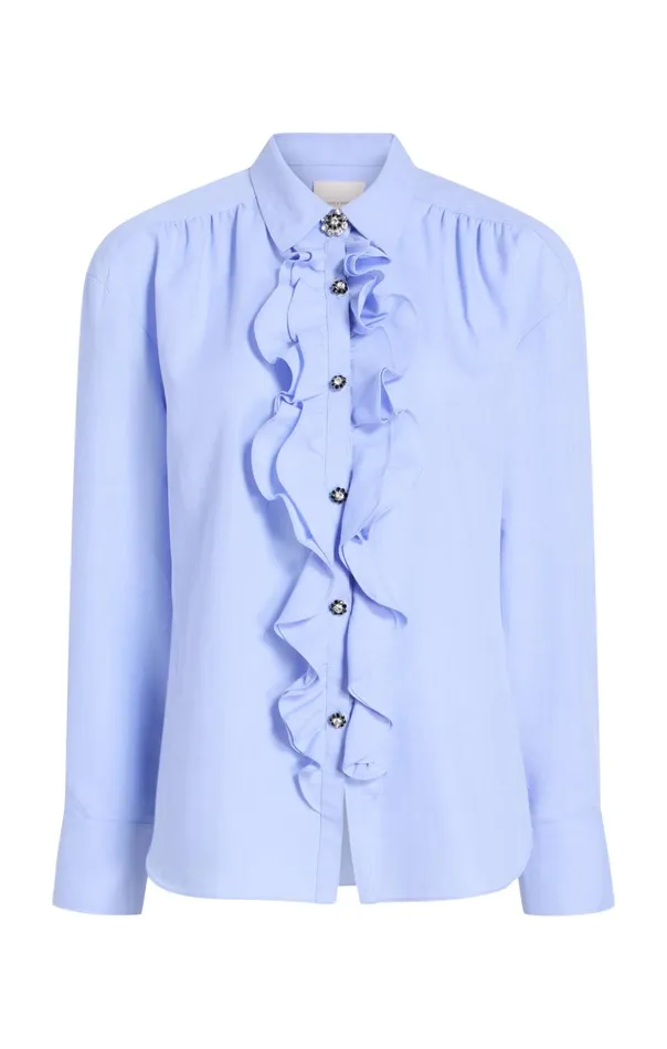 Women Cinq Sept Long Sleeve Tops Kadi Top Rain Cloud