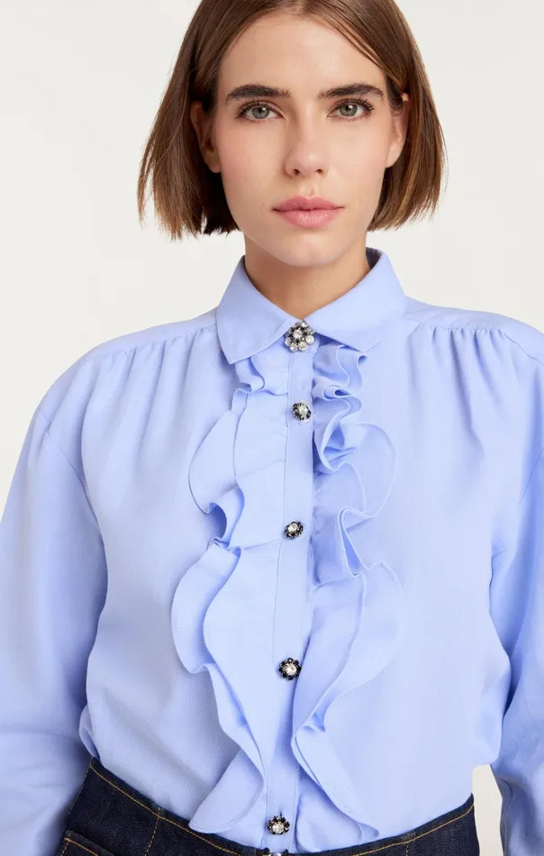 Women Cinq Sept Long Sleeve Tops Kadi Top Rain Cloud