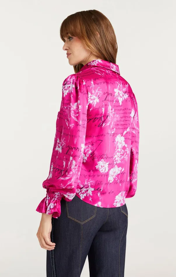 Women Cinq Sept Long Sleeve Tops Warm Carnation Long Sleeve Fiona Top Plum Radish Multi