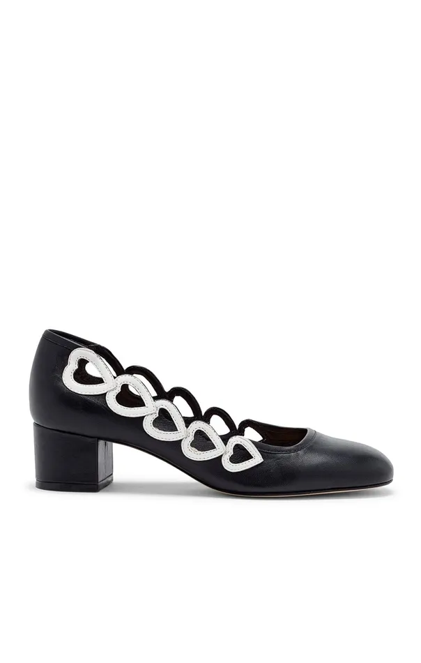Women Cinq Sept Martine Block Heel Pump Blackivory