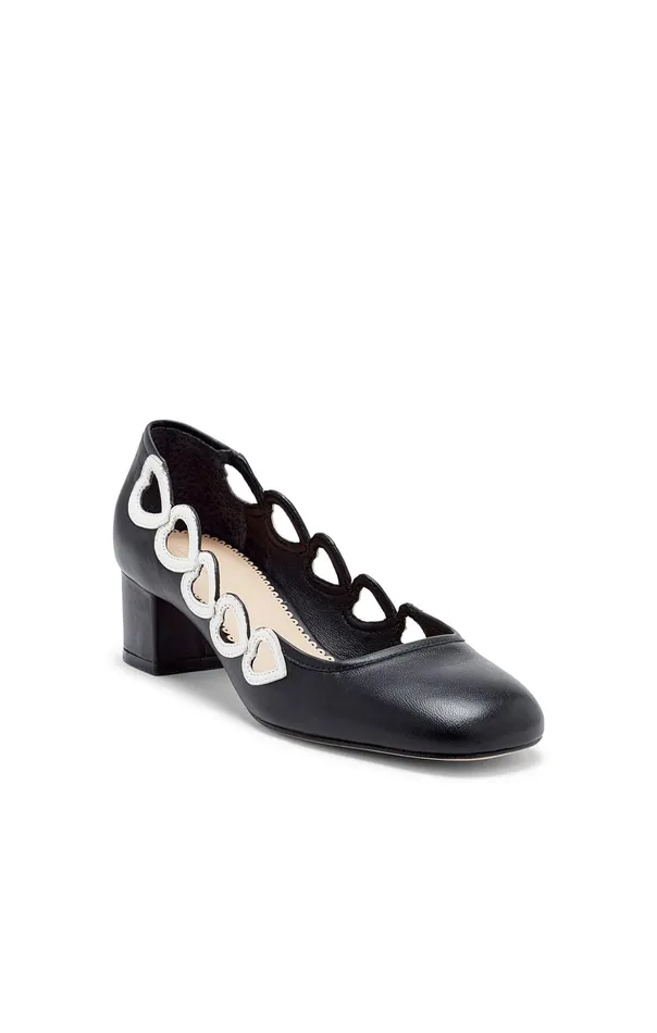 Women Cinq Sept Martine Block Heel Pump Blackivory