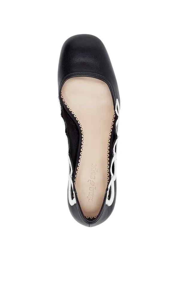 Women Cinq Sept Martine Block Heel Pump Blackivory