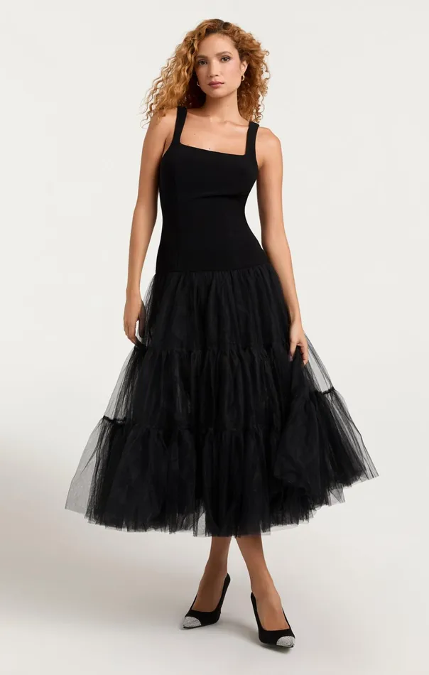 Women Cinq Sept Midi Carolina Dress Black
