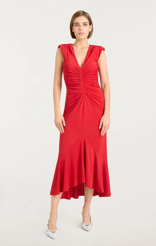 Women Cinq Sept Midi Dianne Dress Candy Apple