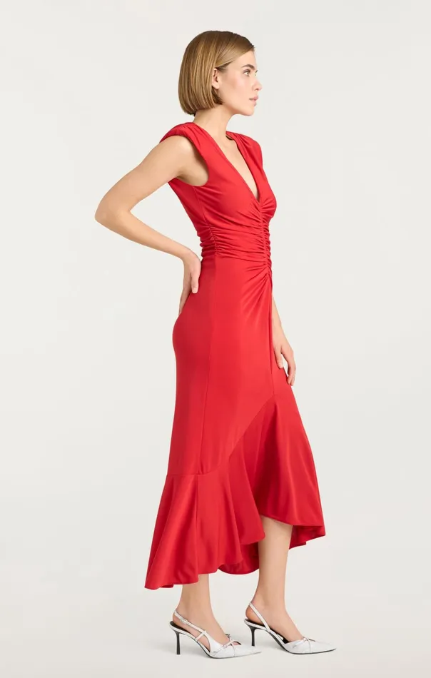 Women Cinq Sept Midi Dianne Dress Candy Apple