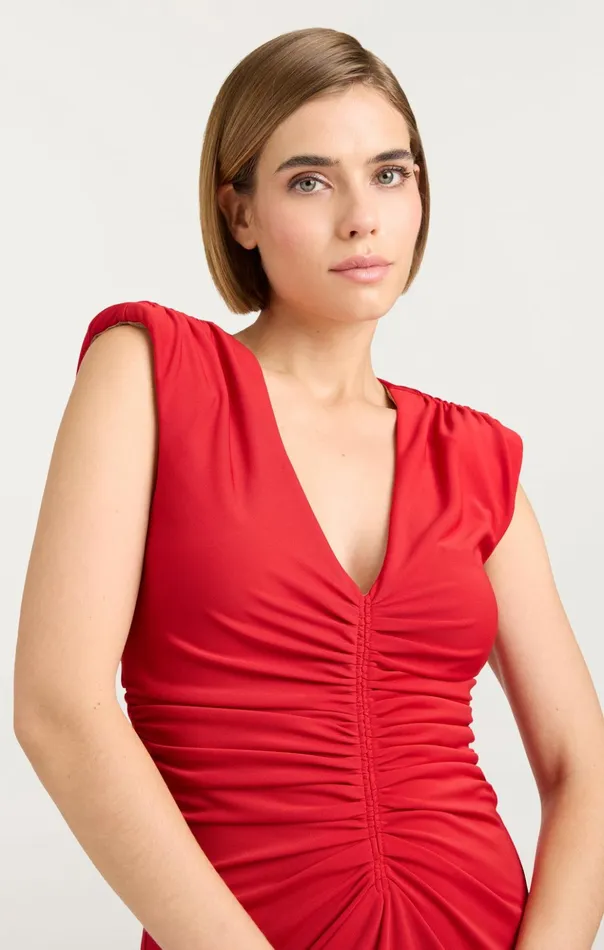 Women Cinq Sept Midi Dianne Dress Candy Apple