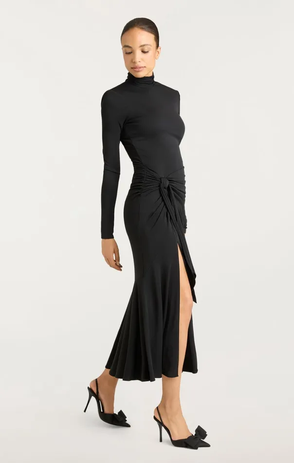 Women Cinq Sept Midi Johnson Dress Black