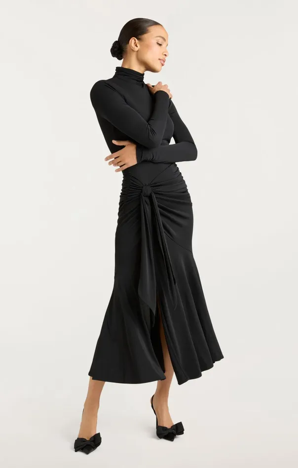 Women Cinq Sept Midi Johnson Dress Black