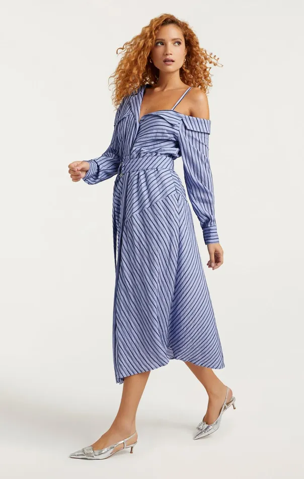 Women Cinq Sept Midi Marcella Dress Navyraincloud
