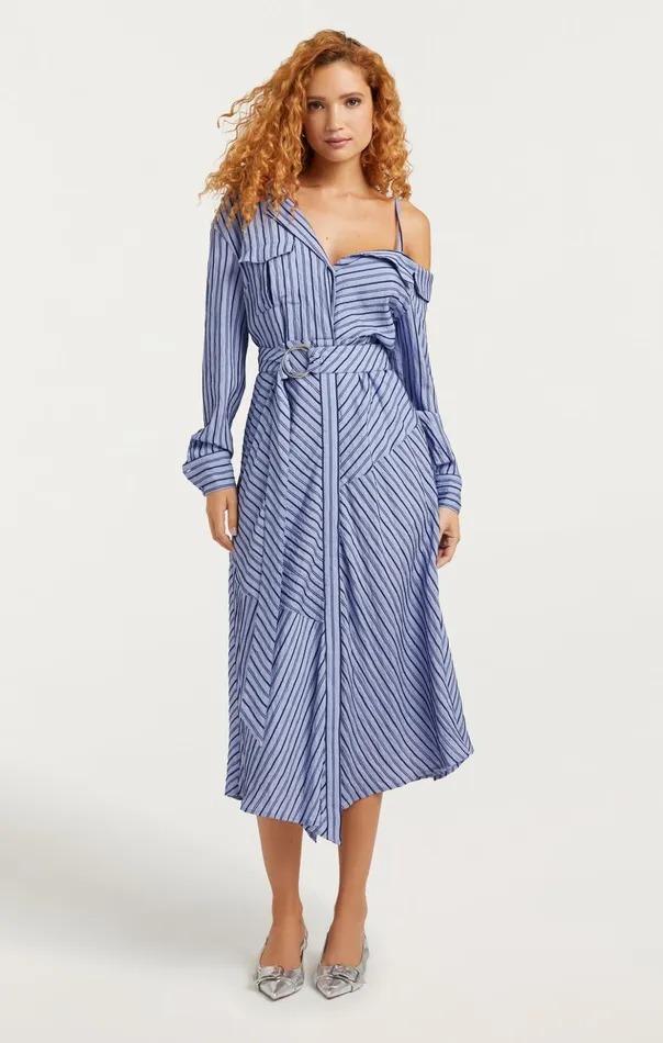 Women Cinq Sept Midi Marcella Dress Navyraincloud