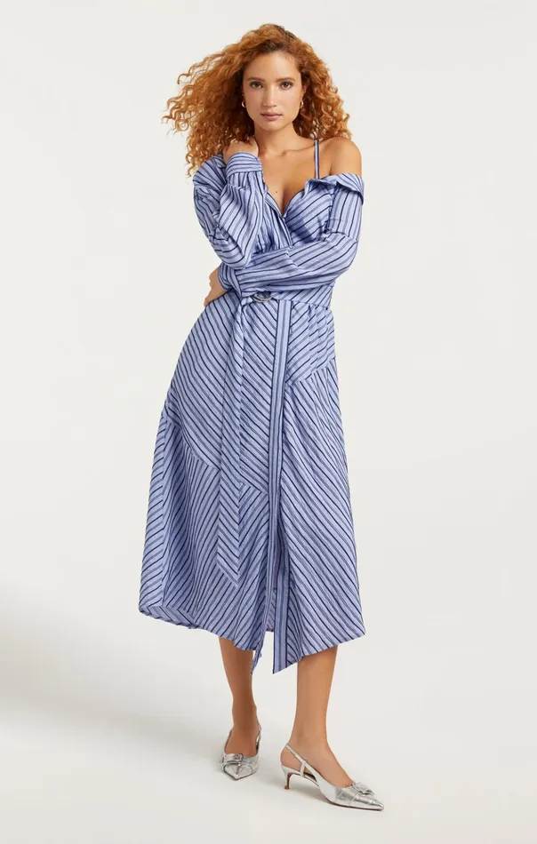 Women Cinq Sept Midi Marcella Dress Navyraincloud